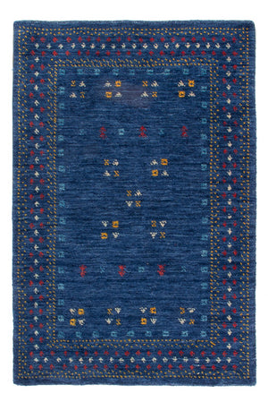 Tapis en laine - 90 x 60 cm - bleu foncé