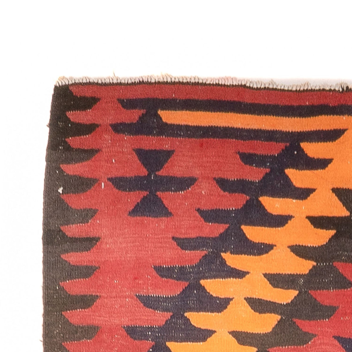 Tapis de couloir Tapis Kelim - Vieux - 423 x 140 cm - rouge foncé