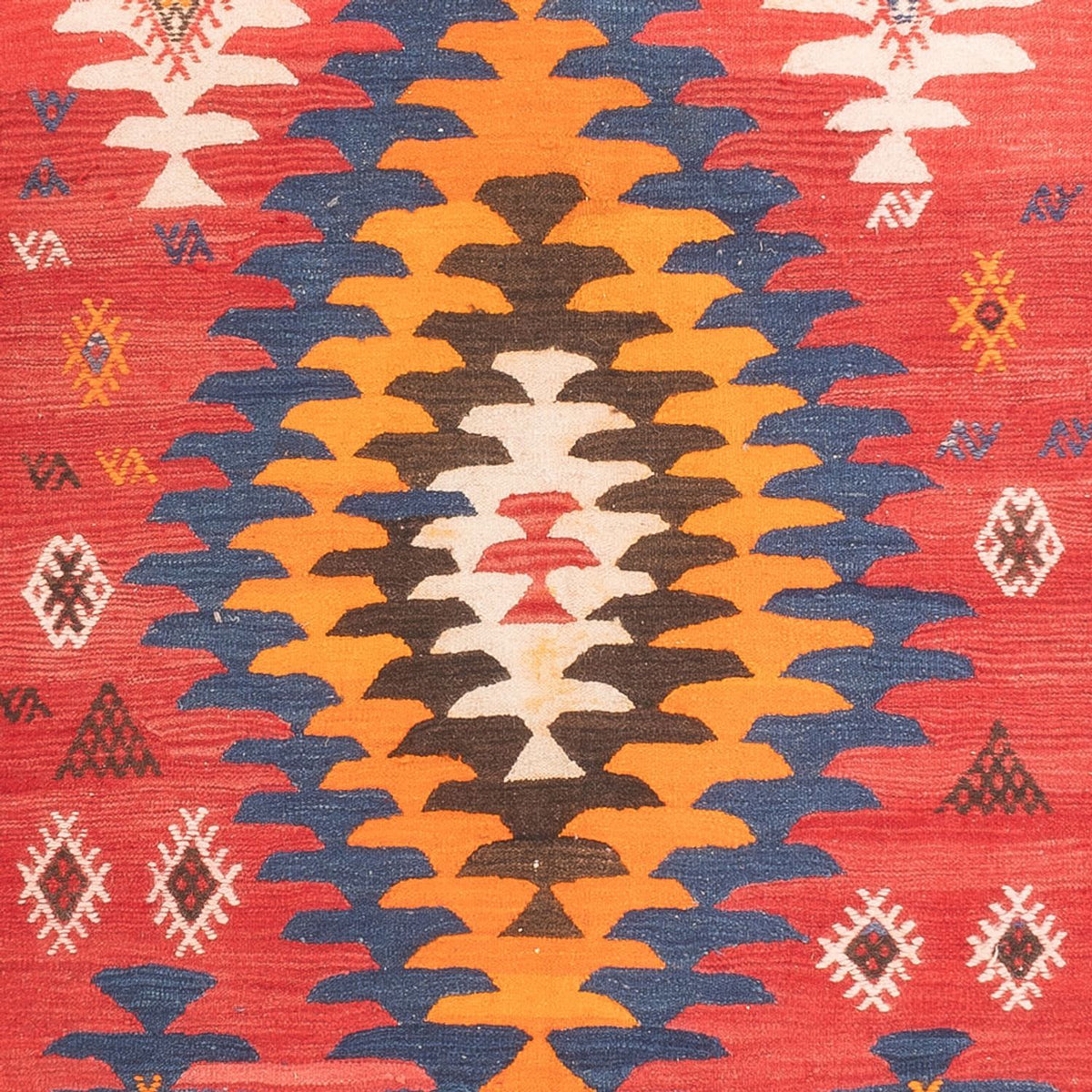 Tapis de couloir Tapis Kelim - Vieux - 430 x 155 cm - rouge