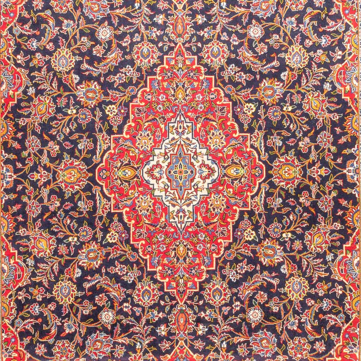 Tapis persan - Keshan - 445 x 310 cm - bleu foncé