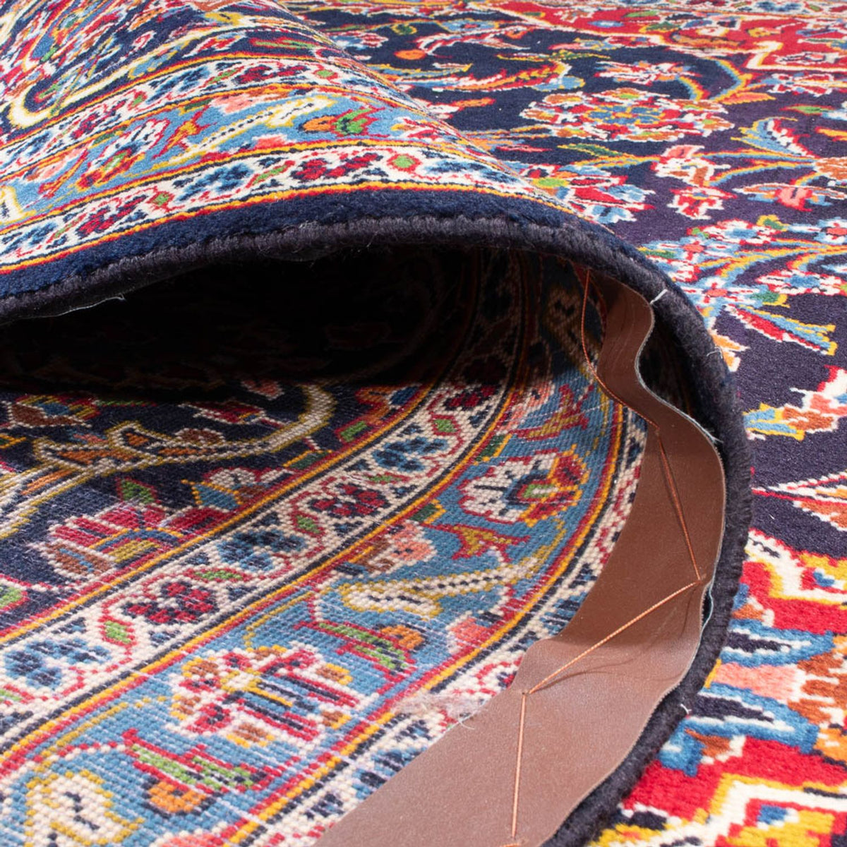 Tapis persan - Keshan - 445 x 310 cm - bleu foncé