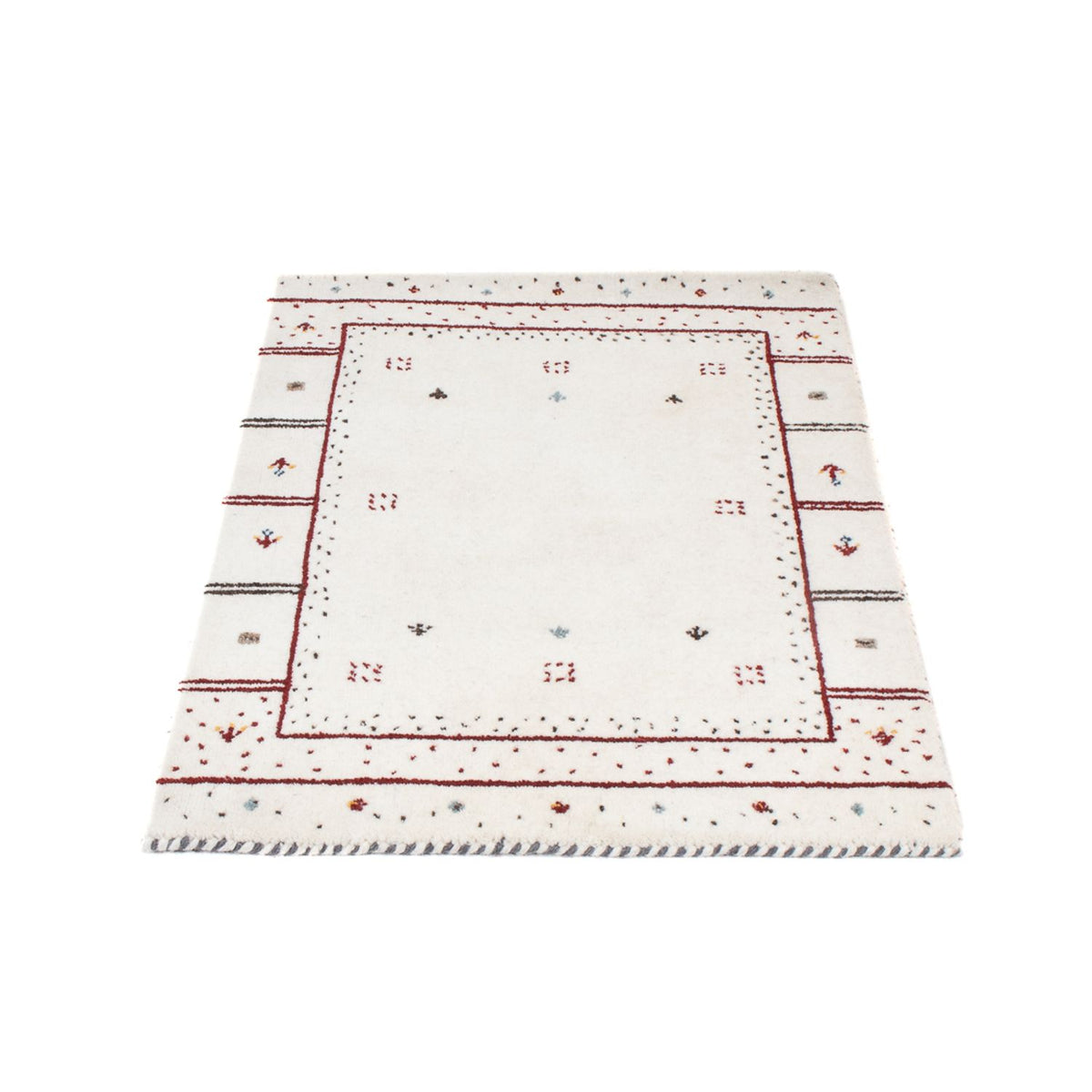 Tapis Gabbeh - Loribaft Softy - 90 x 60 cm - gris clair