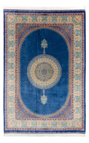 Tapis persan - Ghom - 300 x 200 cm - bleu