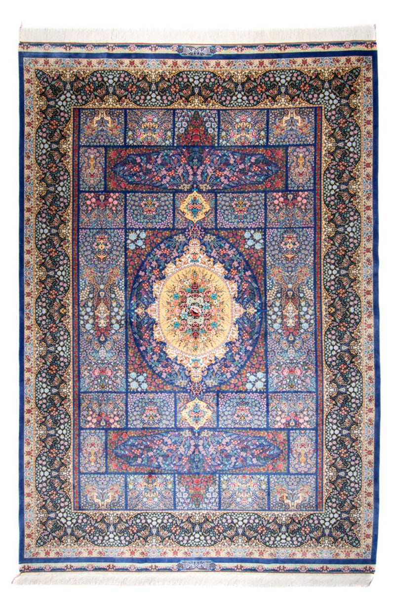 Tapis persan - Ghom - 300 x 200 cm - bleu