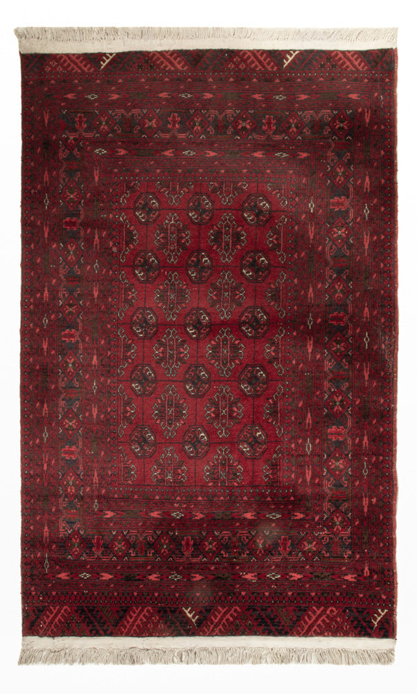 Tapis afghan - 118 x 57 cm - rouge foncé