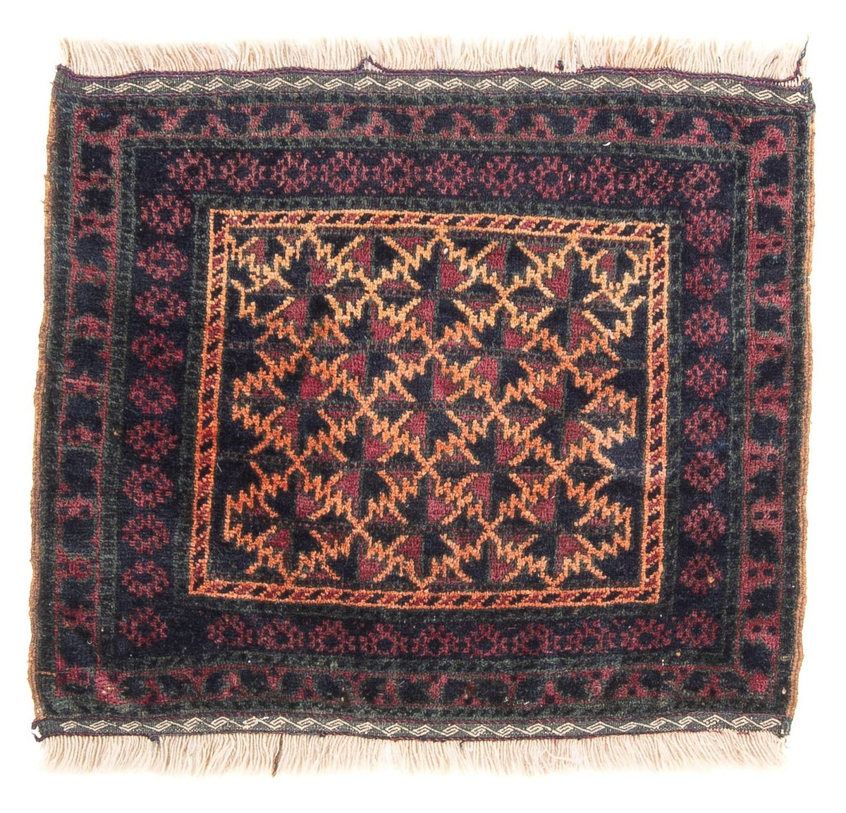 Tapis Belutsch carré - 70 x 60 cm - multicolore