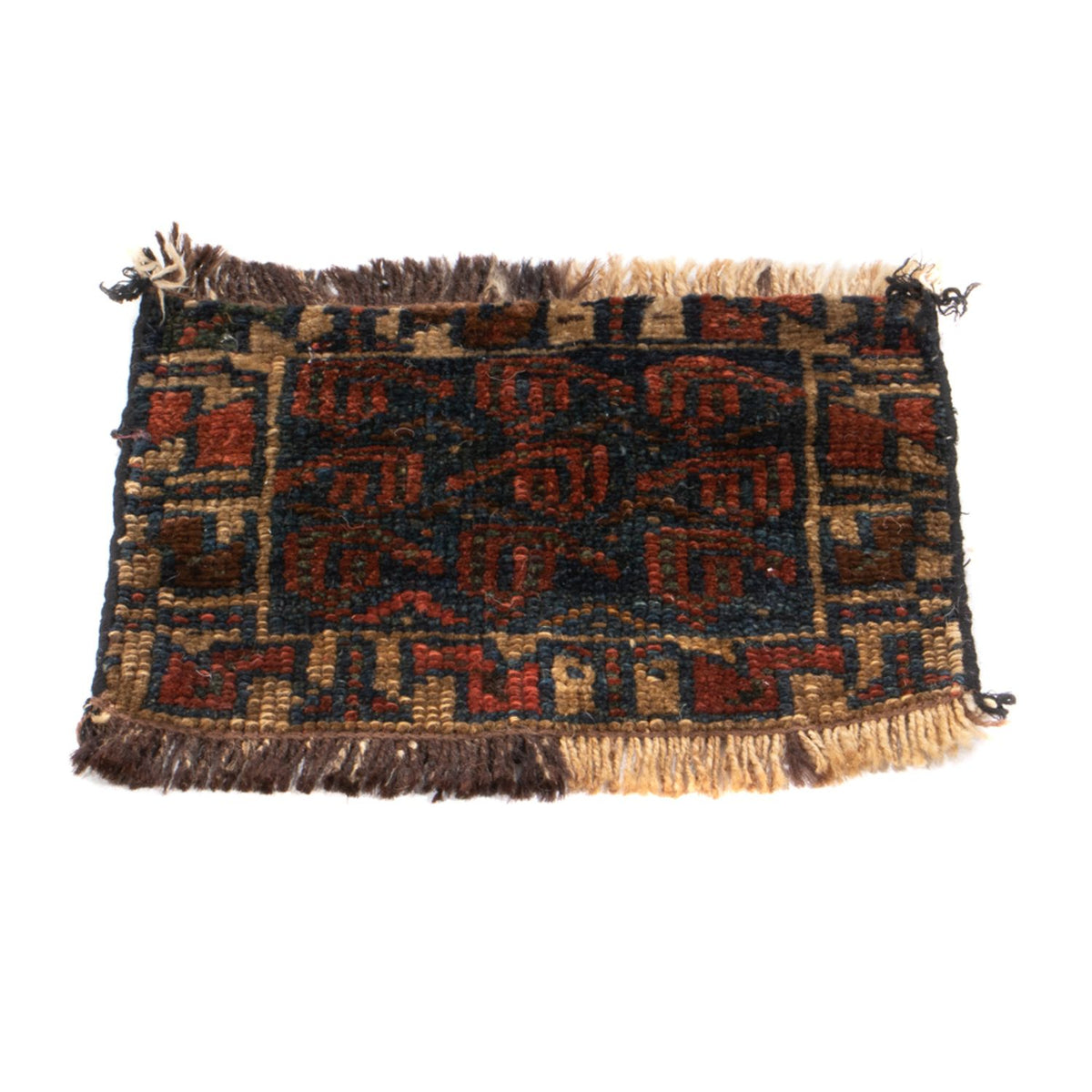 Tapis afghan carré - 32 x 20 cm - multicolore