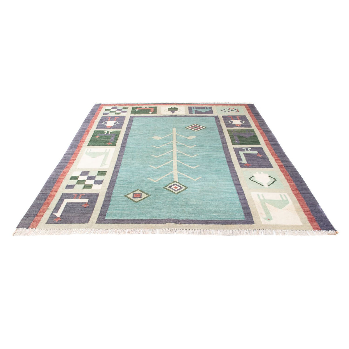 Tapis Kelim - Tendance - 240 x 200 cm - bleu clair