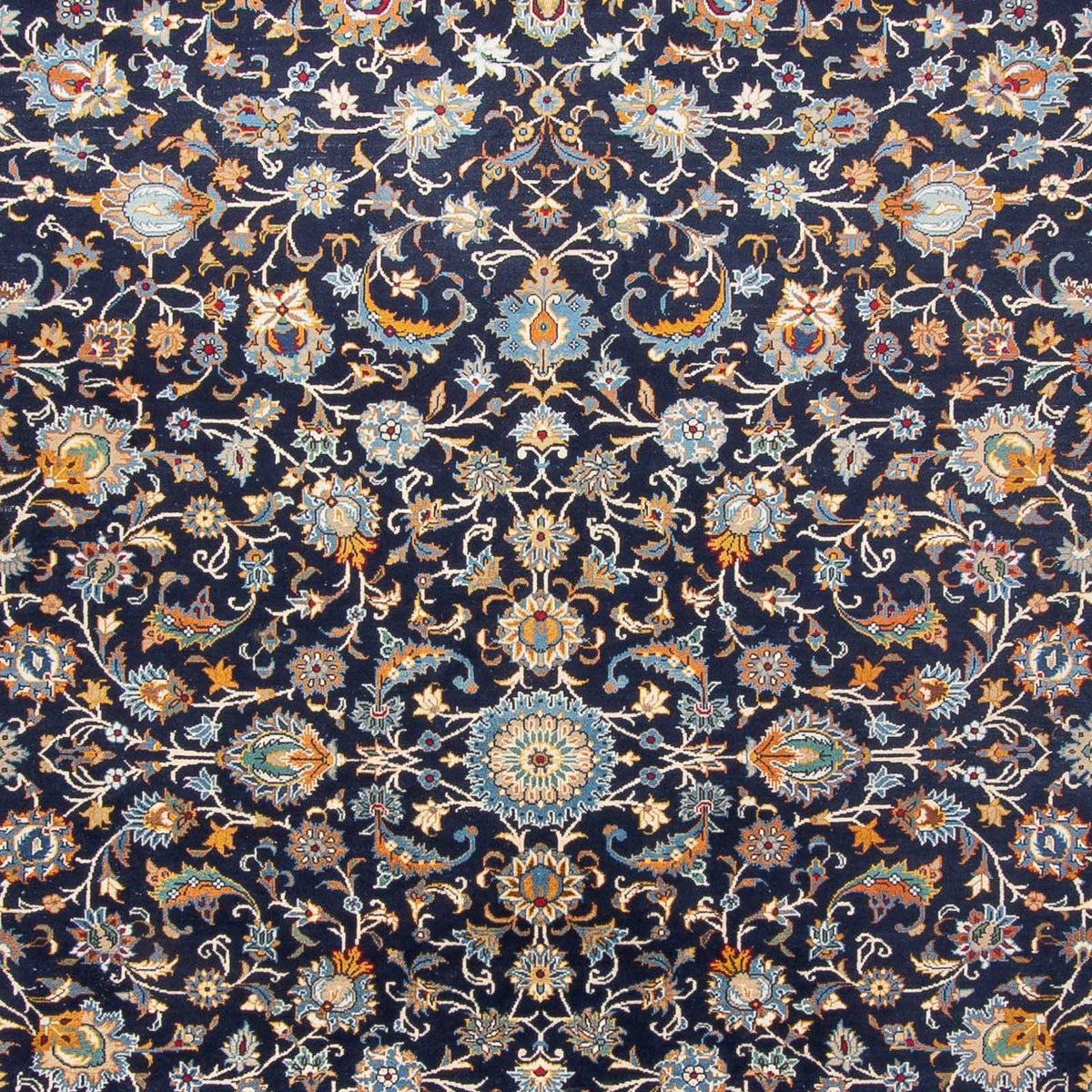 Tapis persan - Keshan - 390 x 300 cm - bleu foncé