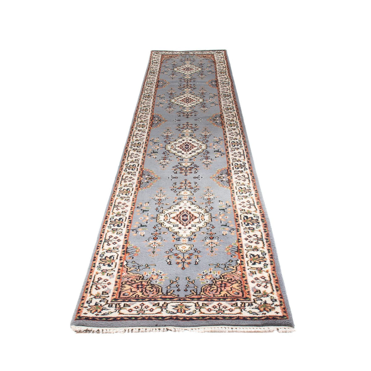 Tapis de couloir Tapis oriental - Indus - 400 x 80 cm - bleu clair