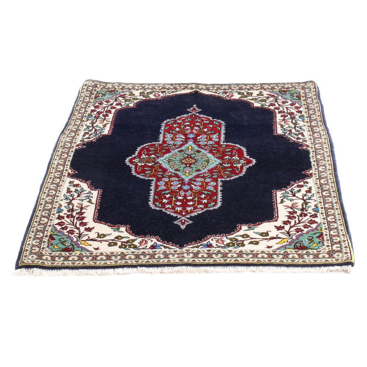 Tapis persan - Tabriz - Royal - 96 x 76 cm - bleu foncé