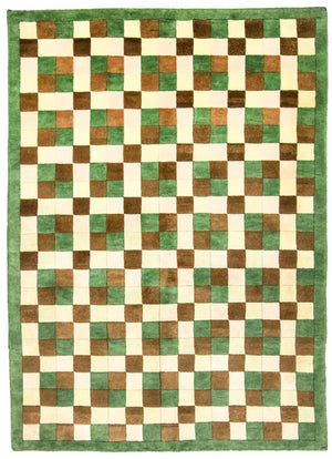 Tapis Népalais - 225 x 161 cm - vert