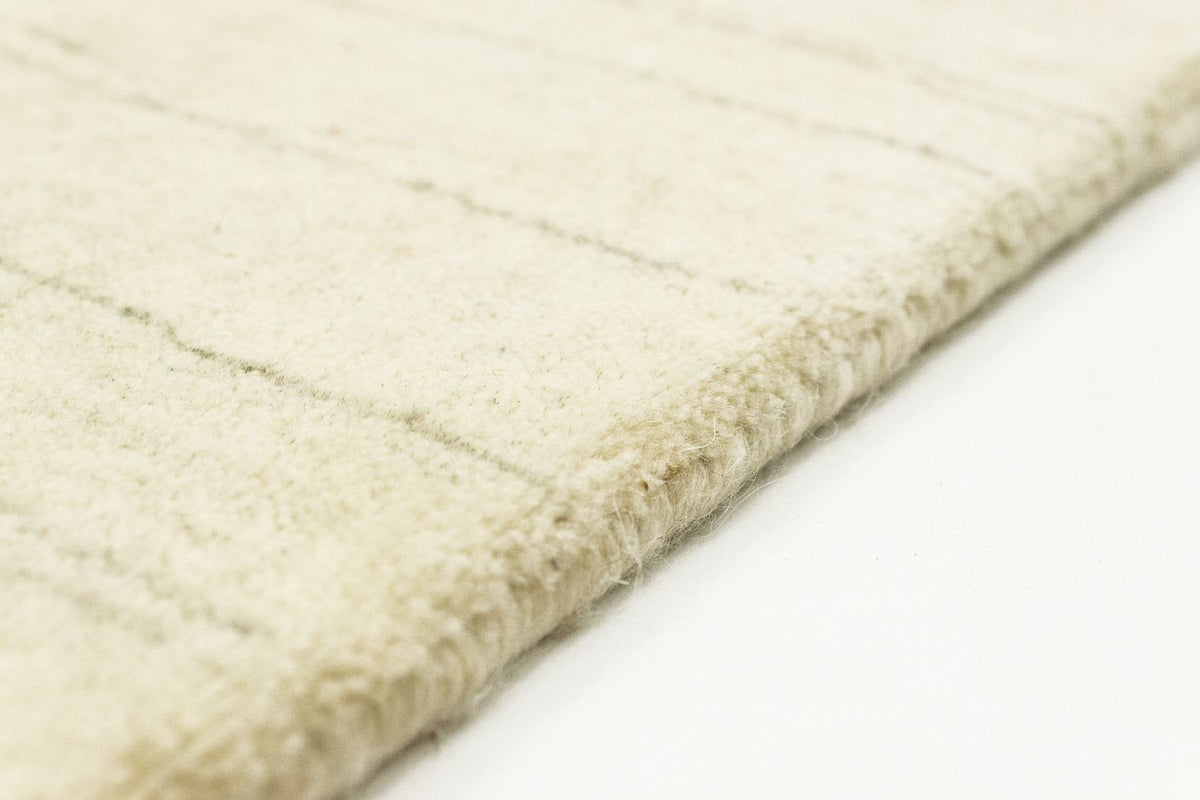 Tapis de couloir Tapis Gabbeh - Indus - 200 x 80 cm - blanc naturel