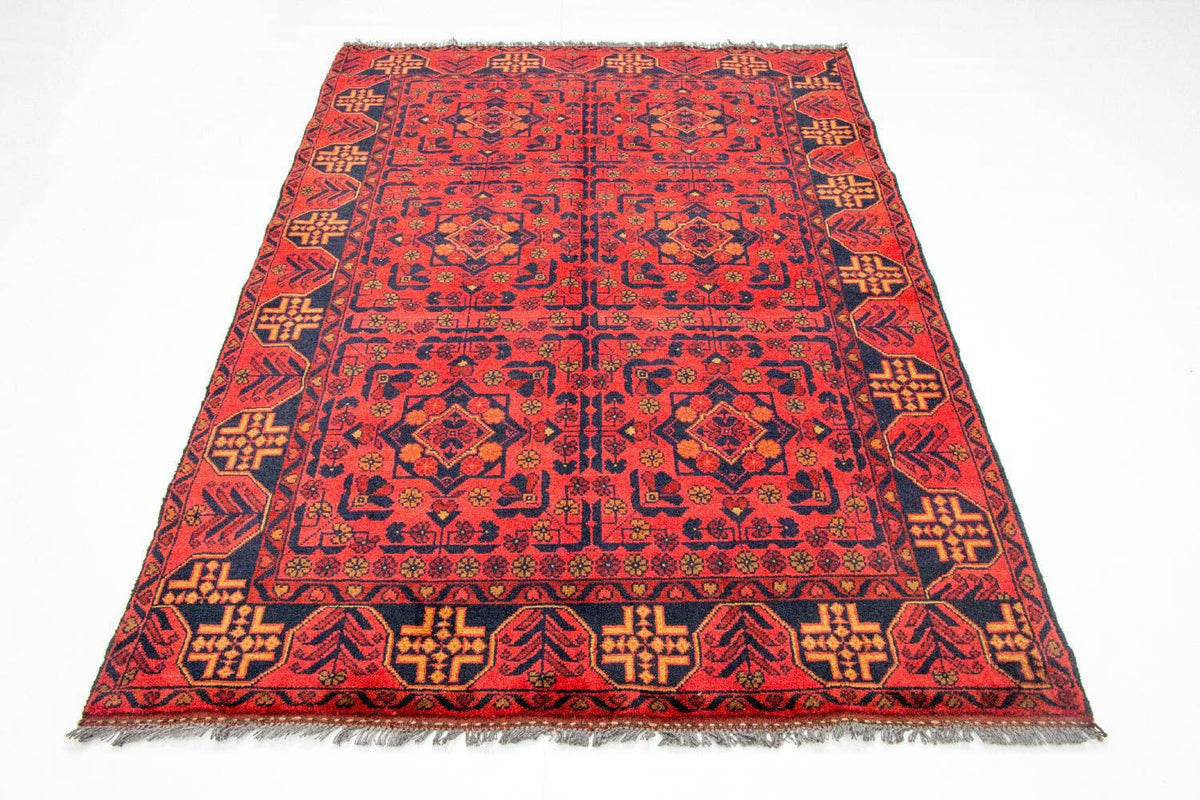 Tapis afghan - Kunduz - 190 x 128 cm - rouge clair