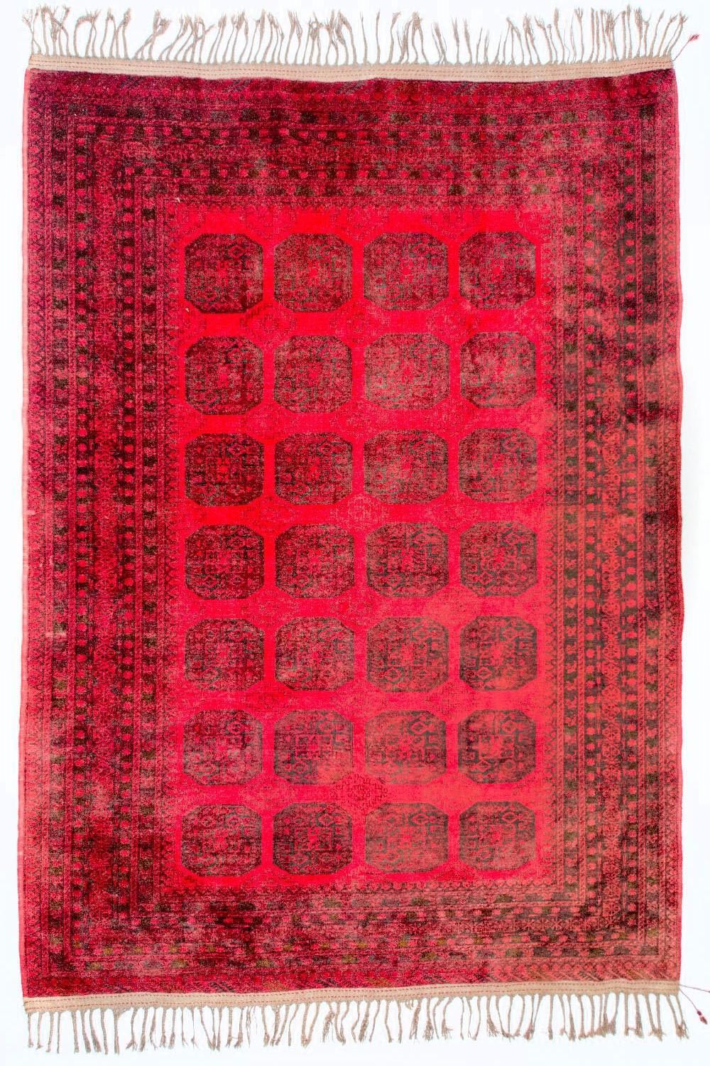 Tapis afghan - Boukhara - 292 x 203 cm - rouge