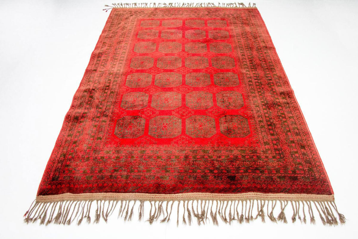 Tapis afghan - Boukhara - 292 x 203 cm - rouge