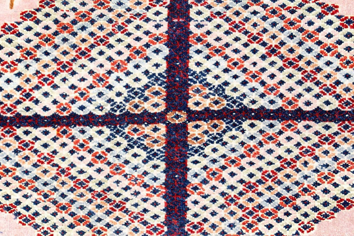 Tapis afghan - 140 x 120 cm - rose