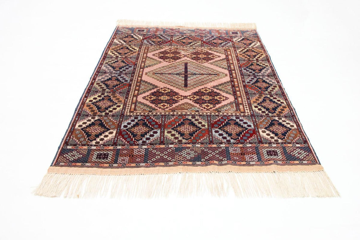 Tapis afghan - 140 x 120 cm - rose