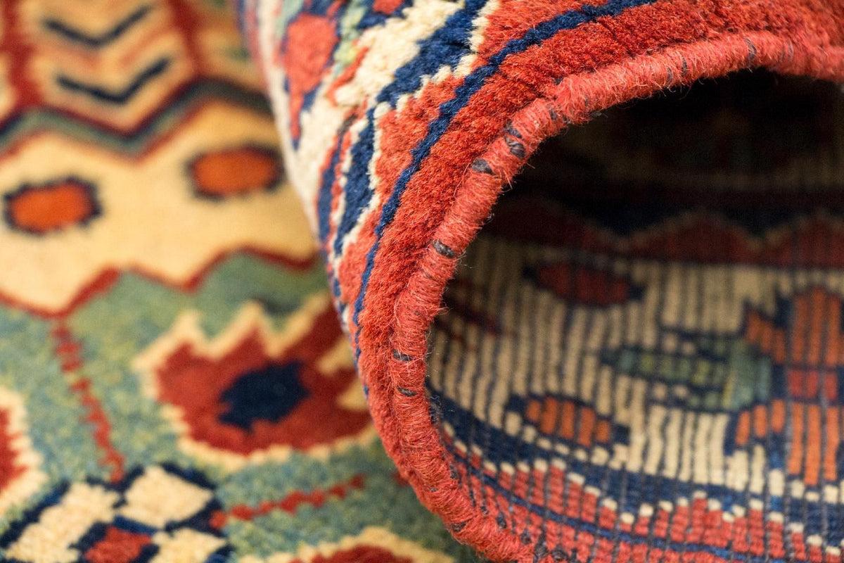 Tapis de couloir Tapis afghan - Hatschlu - 296 x 88 cm - rouge