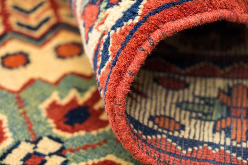 Tapis de couloir Tapis afghan - Hatschlu - 296 x 88 cm - rouge