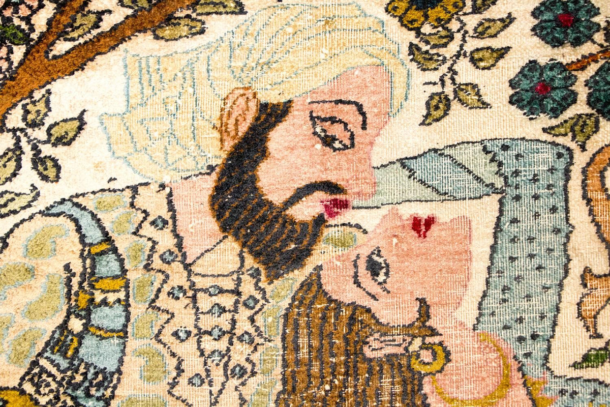 Tapis en soie - Soie du Cachemire - 150 x 92 cm - multicolore