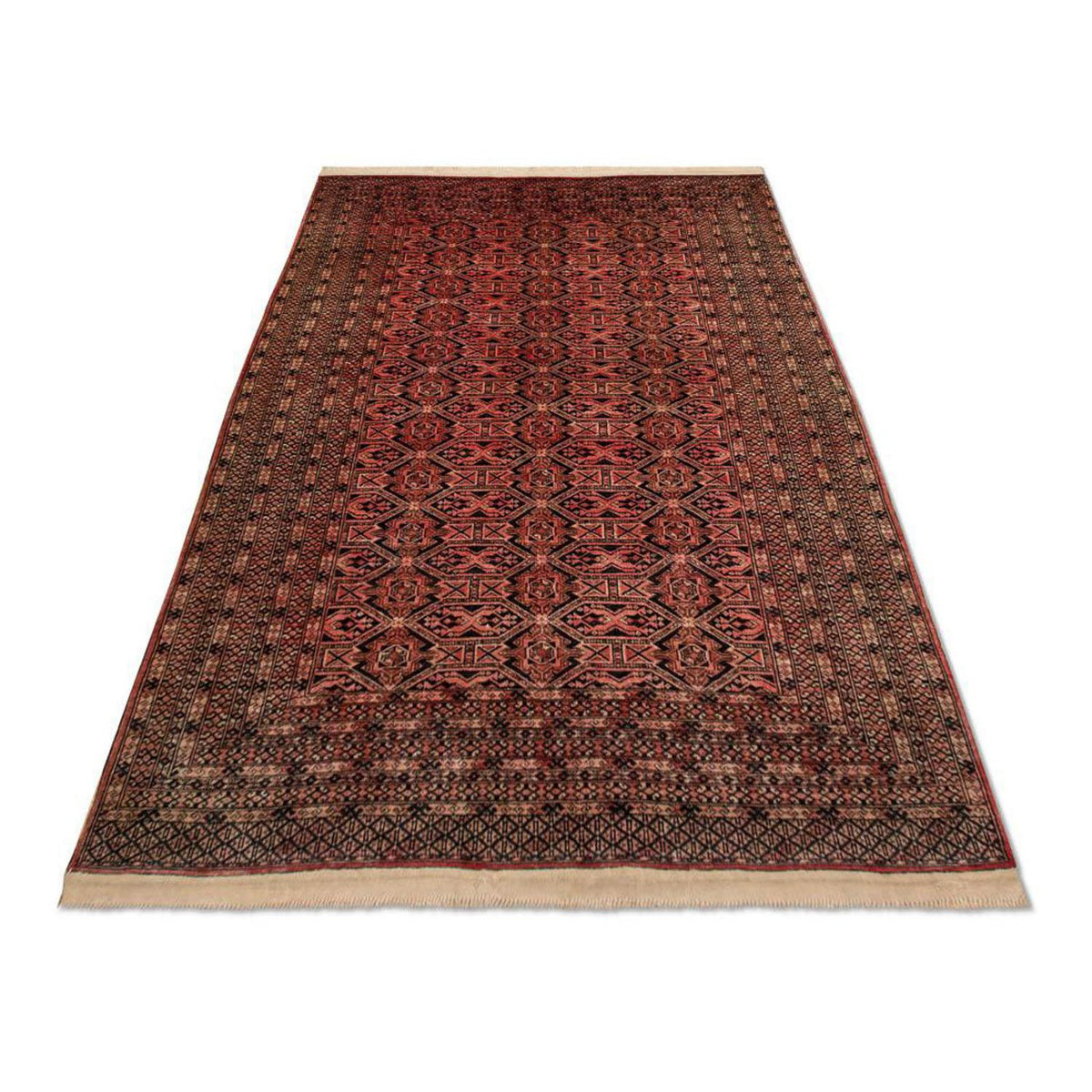 Tapis afghan - Boukhara - 191 x 123 cm - rouge clair