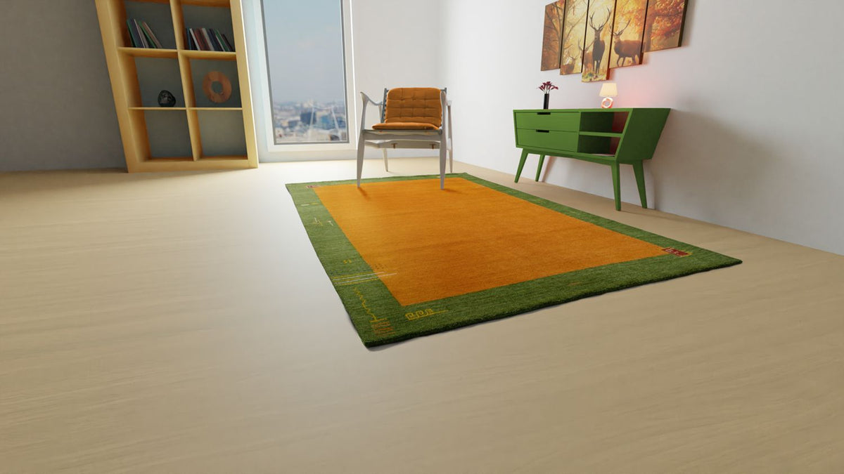 Tapis Gabbeh - Indus - 300 x 250 cm - orange