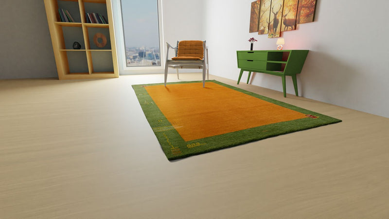 Tapis Gabbeh - Indus - 300 x 250 cm - orange