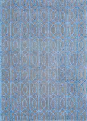 Tapis en laine - 180 x 120 cm - bleu de mer
