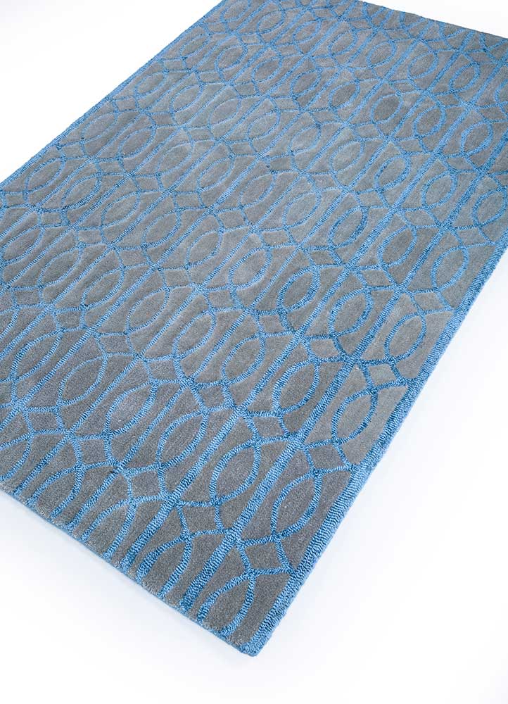 Tapis en laine - 180 x 120 cm - bleu de mer