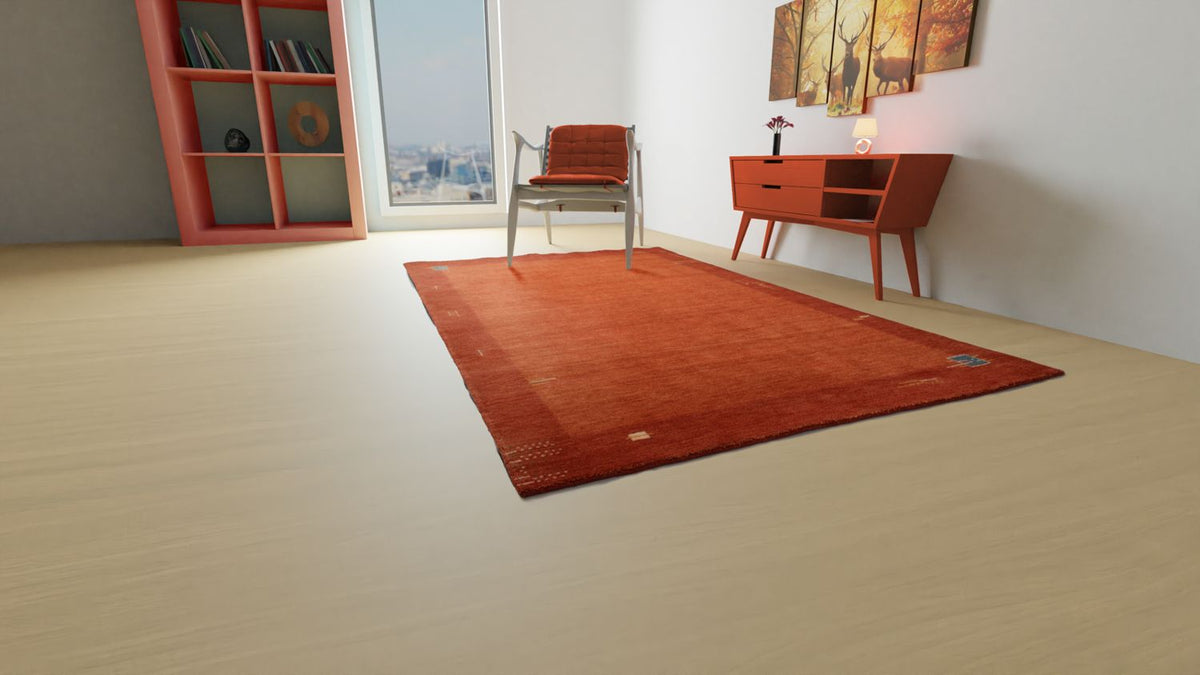 Tapis Gabbeh - Indus - 180 x 120 cm - rouge