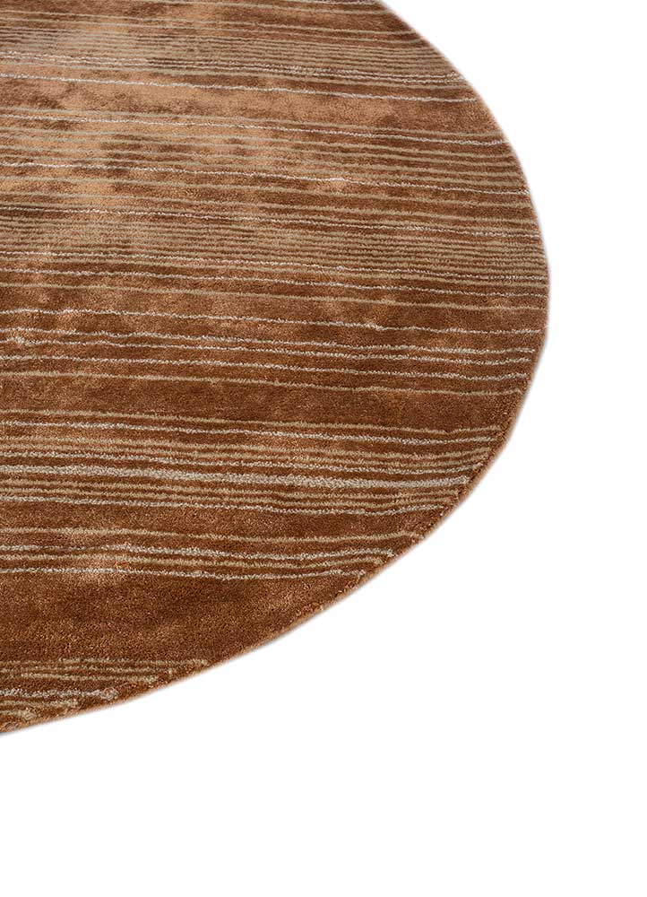 Tapis en laine ronde  - 120 x 120 cm - orange
