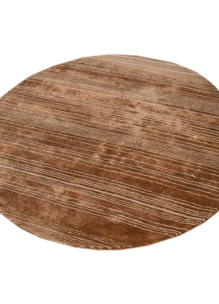 Tapis en laine ronde  - 120 x 120 cm - orange
