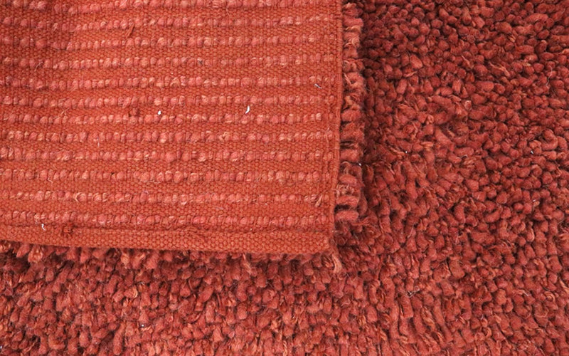 Tapis à poils longs - 215 x 155 cm - rouille
