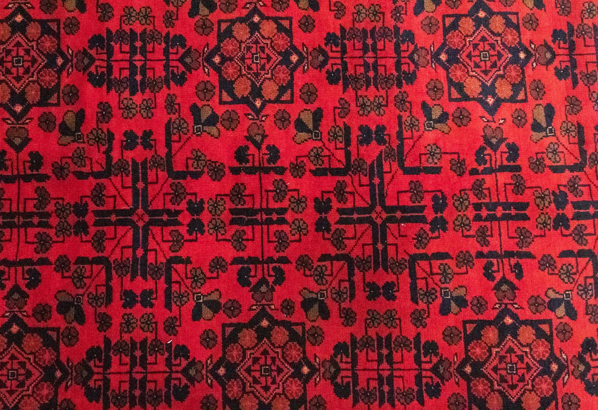 Tapis afghan - Kunduz - 299 x 200 cm - rouge