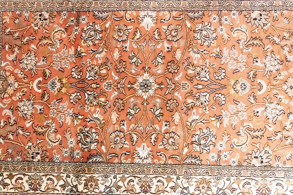Tapis en soie - Soie du Cachemire - 122 x 76 cm - orange