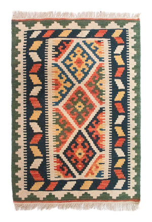 Tapis Kelim - Oriental - 90 x 61 cm - bleu