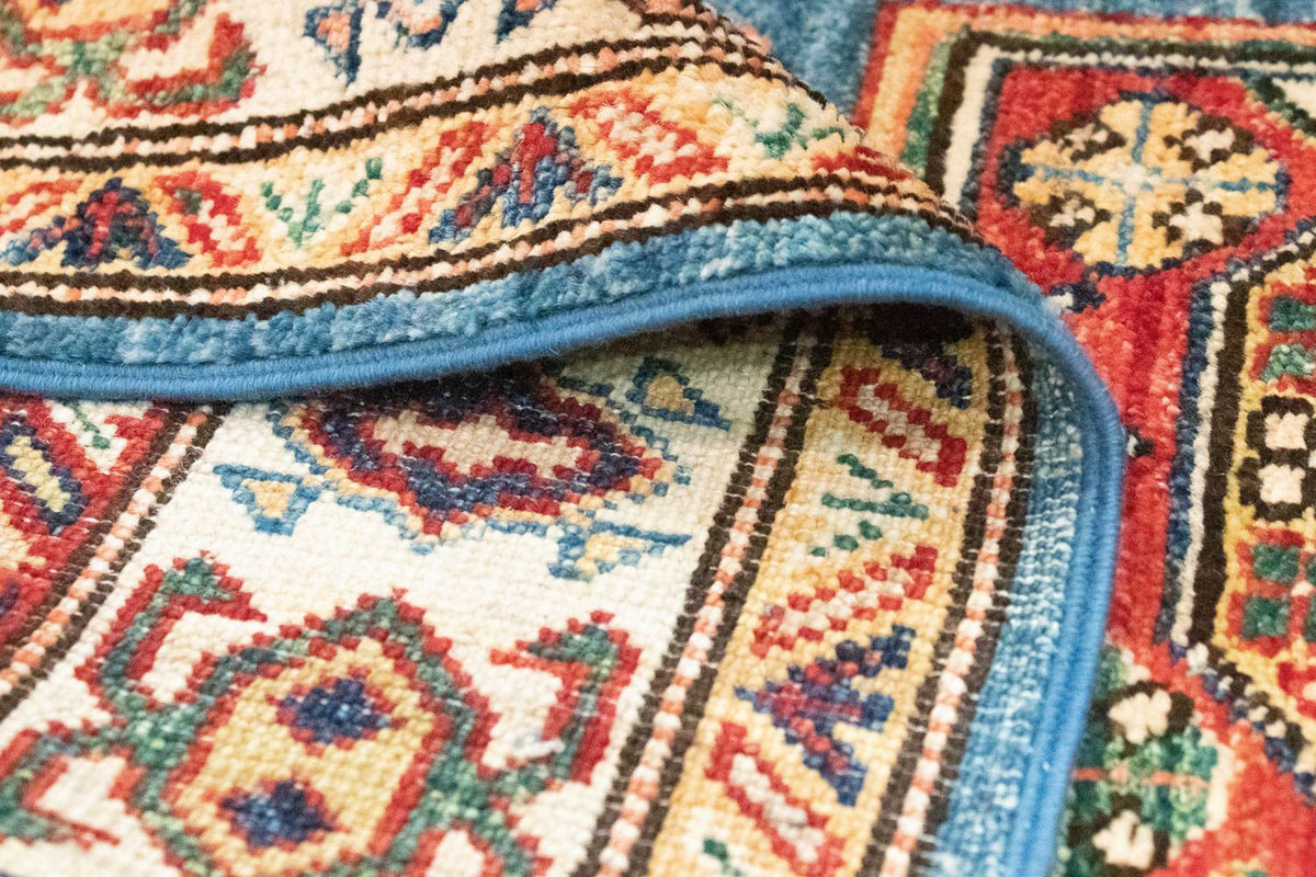 Tapis de couloir Tapis Ziegler - Kazak - 212 x 79 cm - bleu