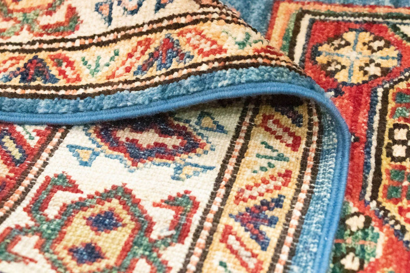 Tapis de couloir Tapis Ziegler - Kazak - 212 x 79 cm - bleu