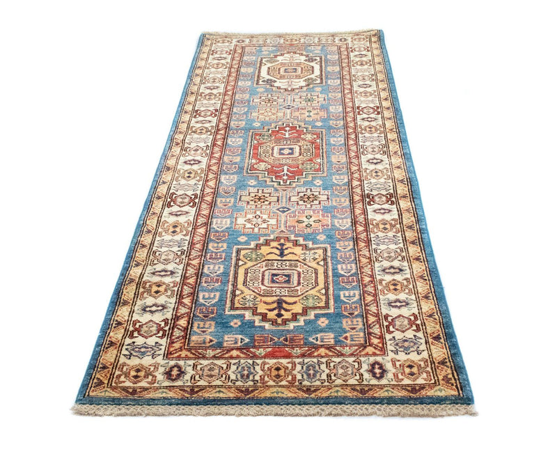 Tapis de couloir Tapis Ziegler - Kazak - 212 x 79 cm - bleu