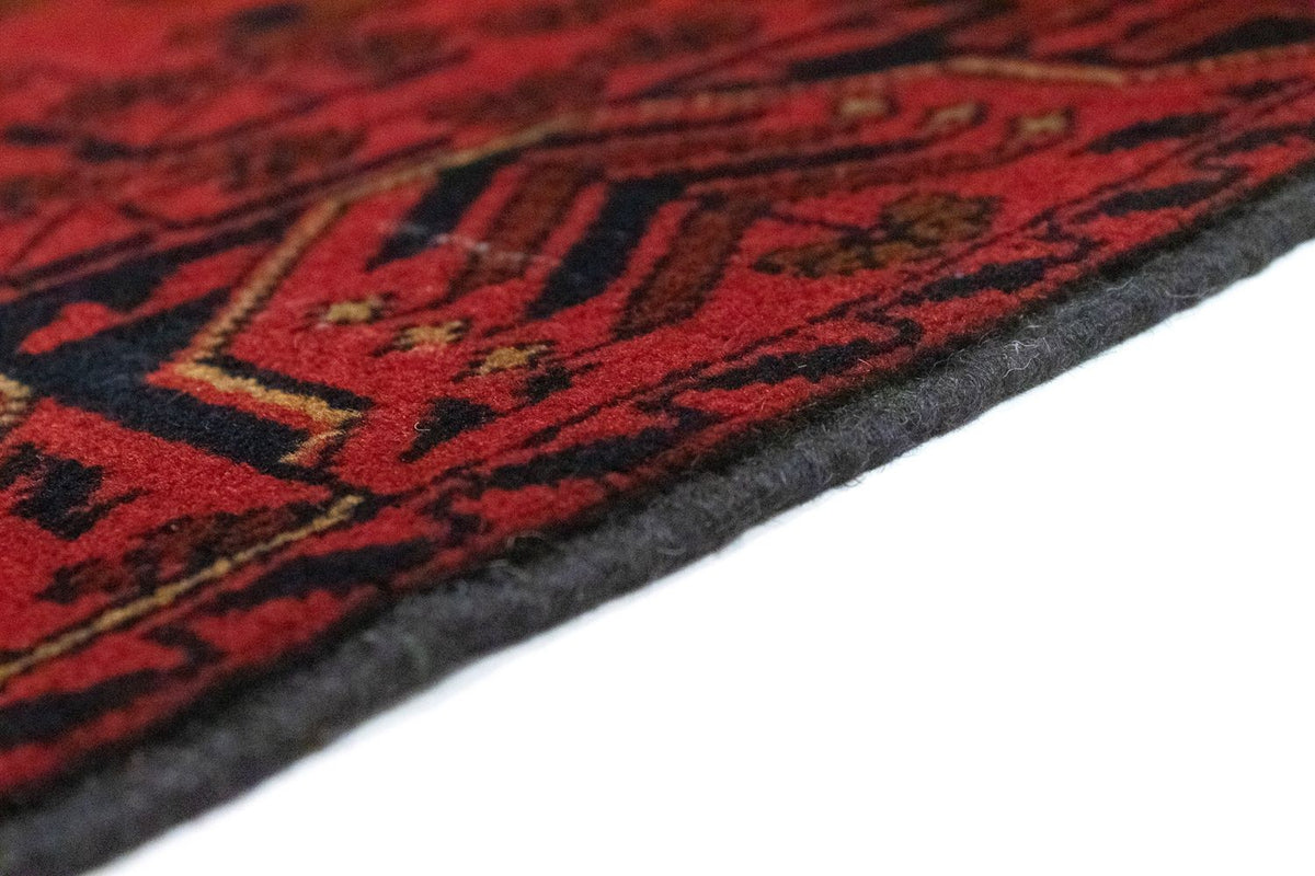 Tapis de couloir Tapis afghan - Kunduz - 189 x 75 cm - rouge