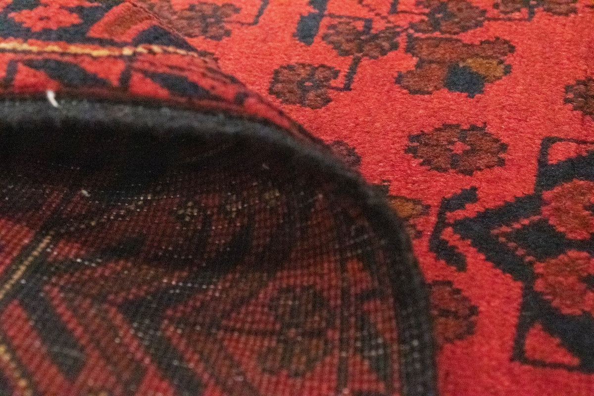 Tapis de couloir Tapis afghan - Kunduz - 189 x 75 cm - rouge