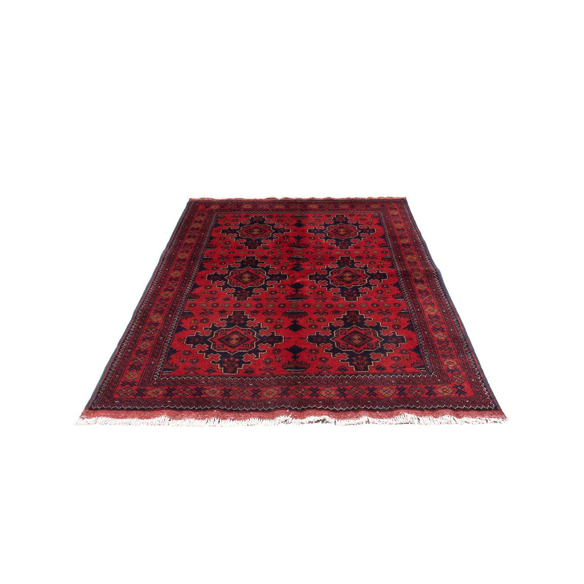Tapis afghan - Kunduz - 192 x 128 cm - rouge foncé