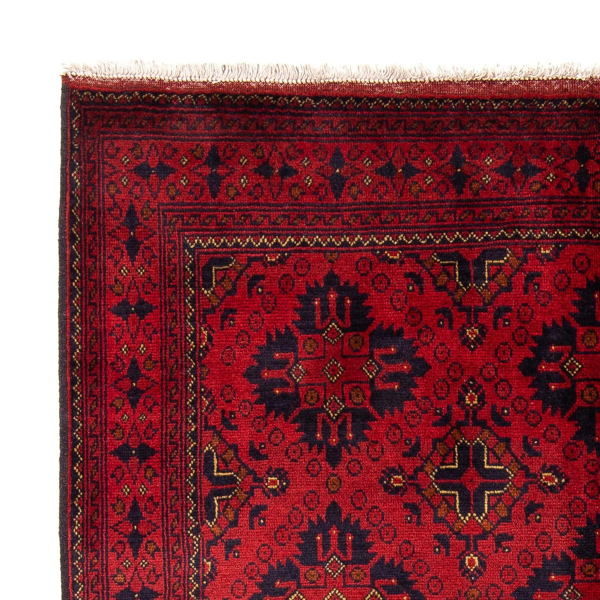Tapis afghan - Kunduz - 200 x 156 cm - rouge foncé