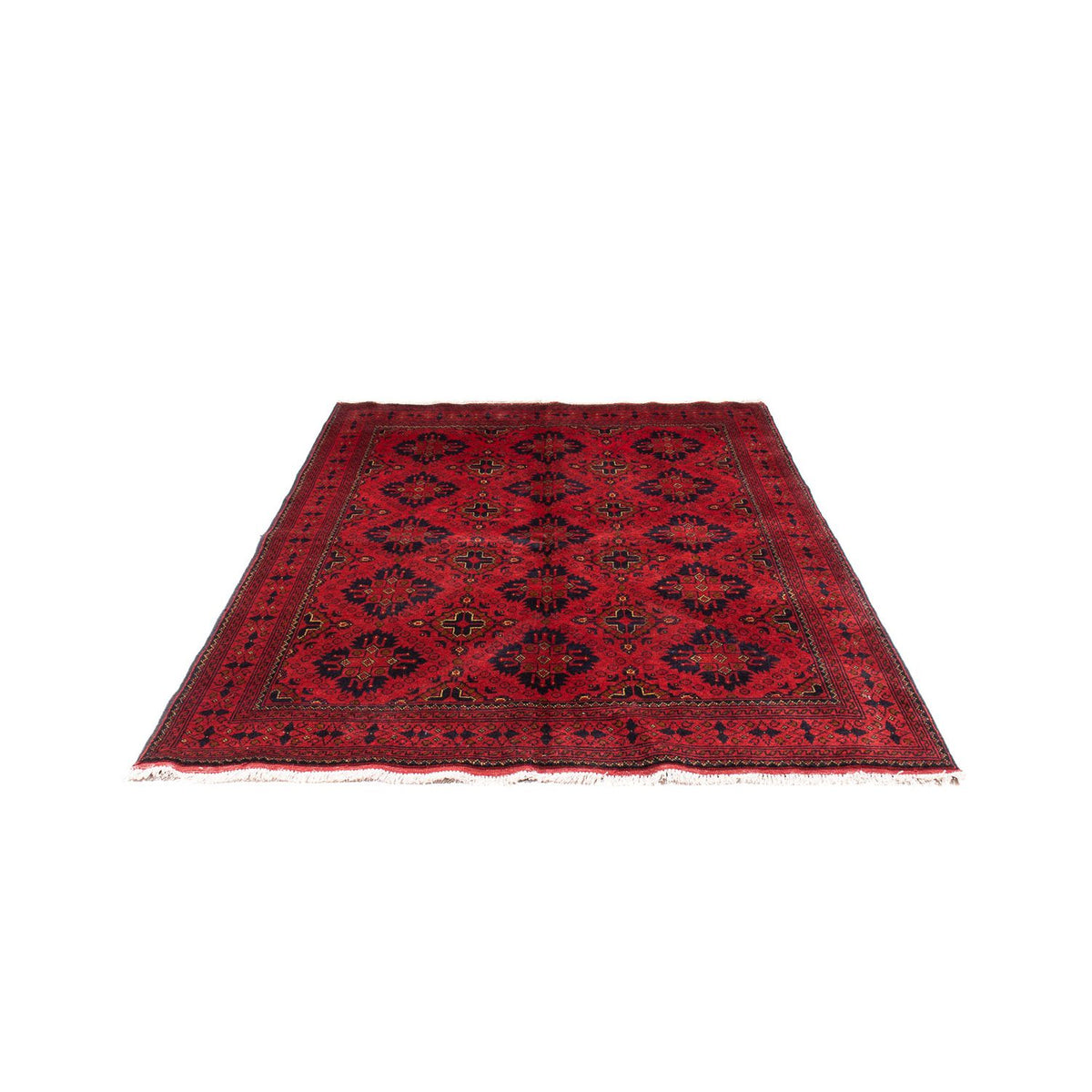 Tapis afghan - Kunduz - 200 x 156 cm - rouge foncé
