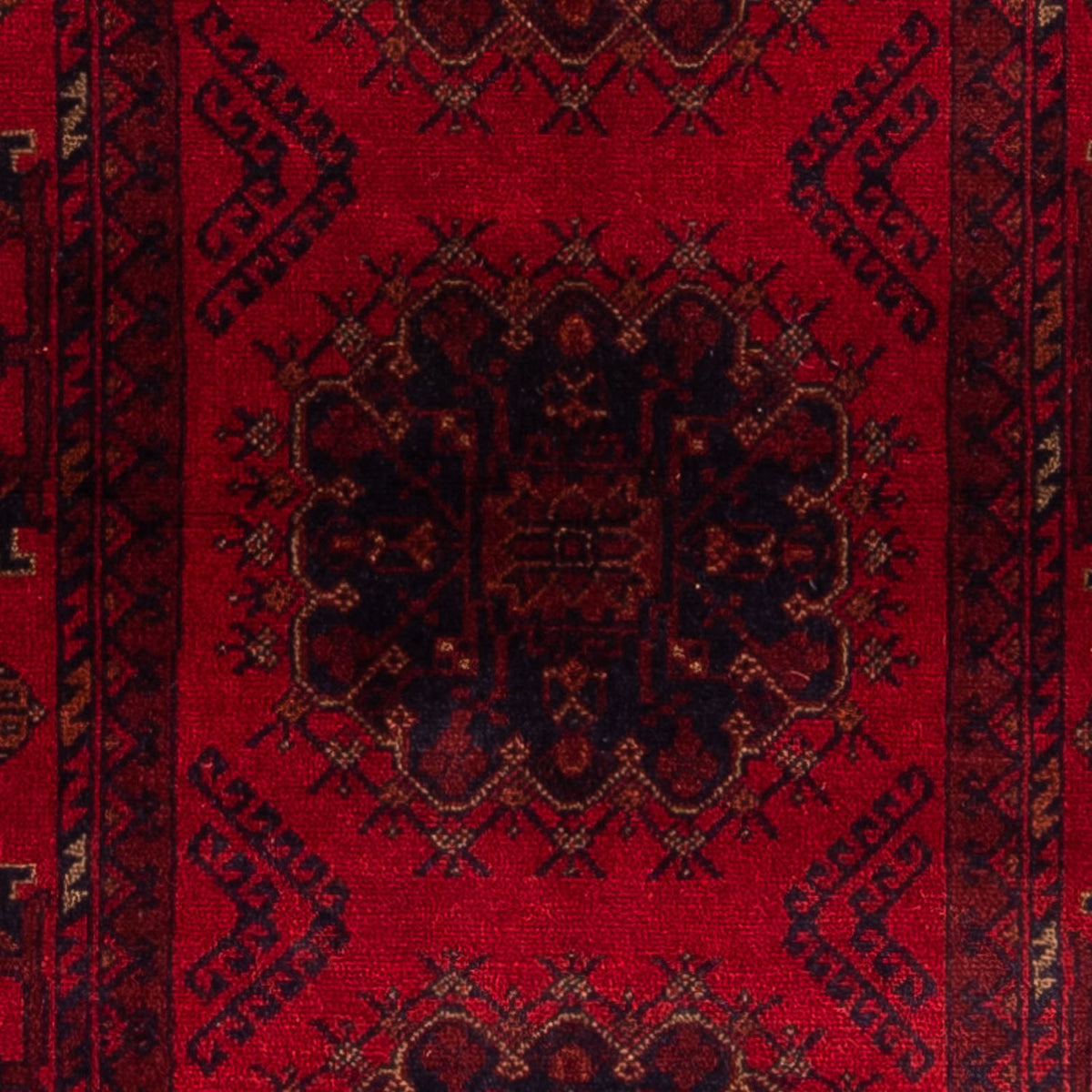 Tapis de couloir Tapis afghan - Kunduz - 295 x 82 cm - rouge foncé