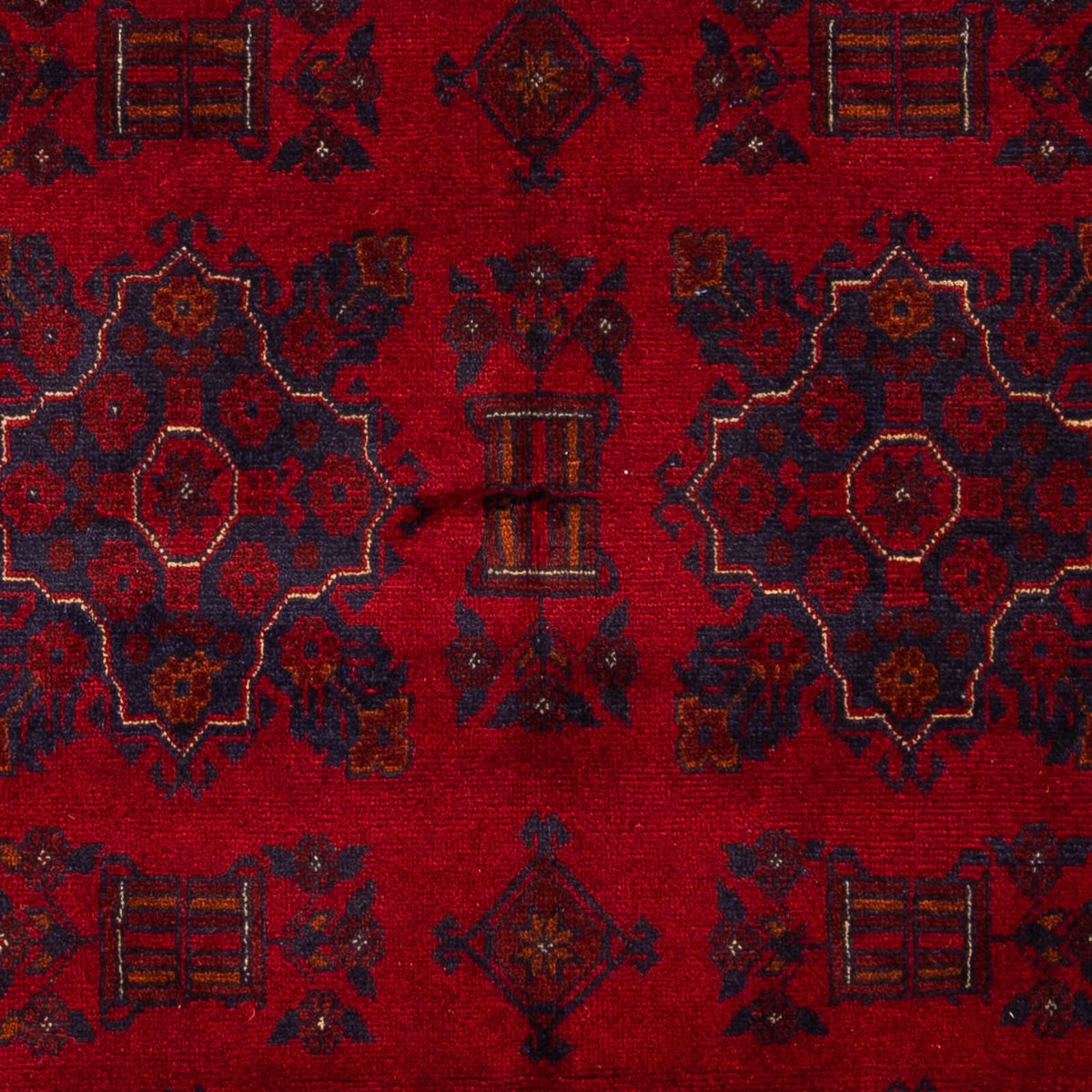 Tapis afghan - Kunduz - 219 x 126 cm - rouge foncé