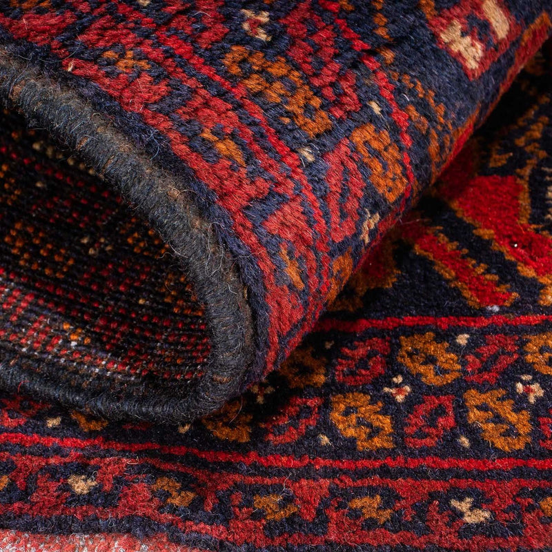 Tapis afghan - Kunduz - 102 x 52 cm - rouge foncé