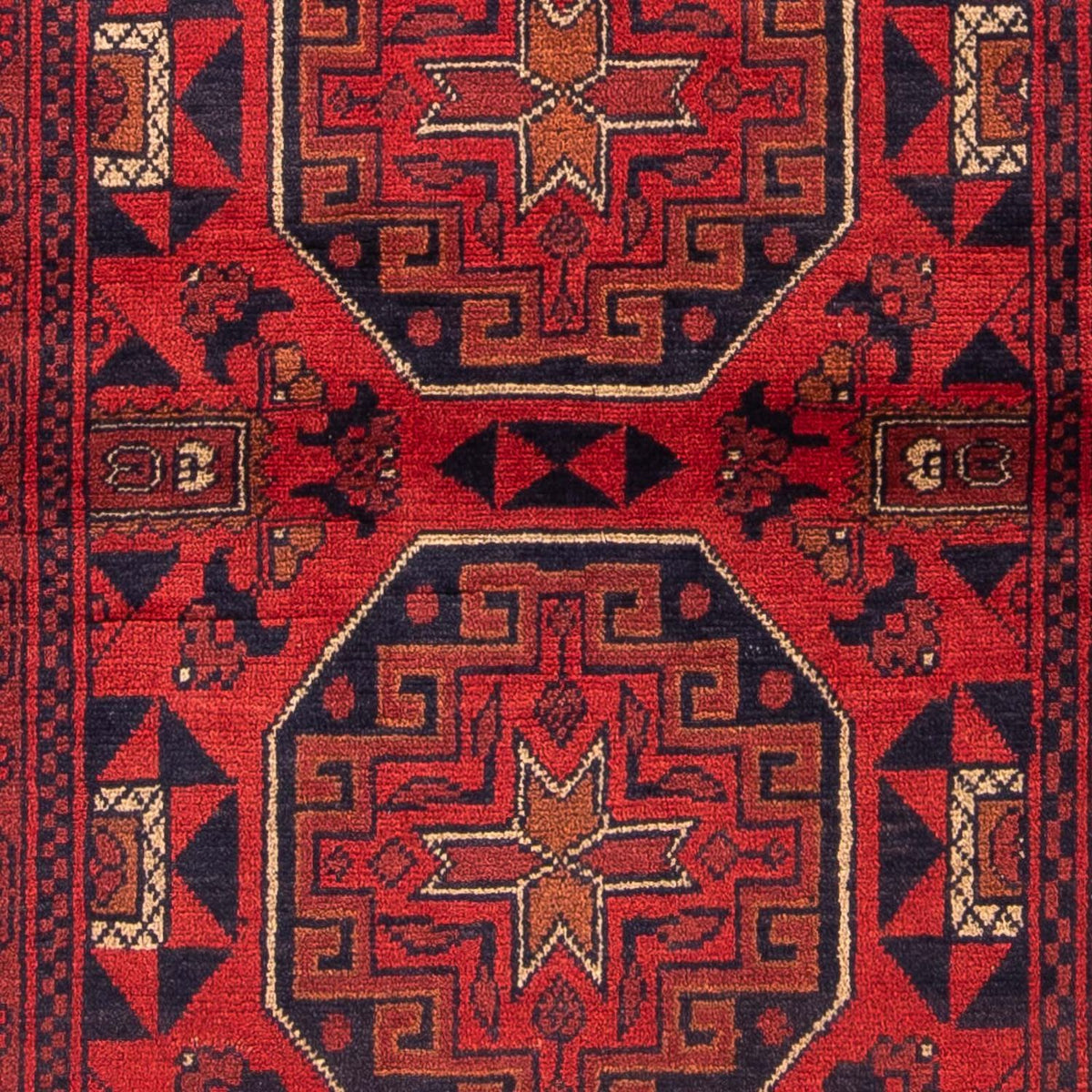 Tapis afghan - Kunduz - 146 x 102 cm - rouge foncé