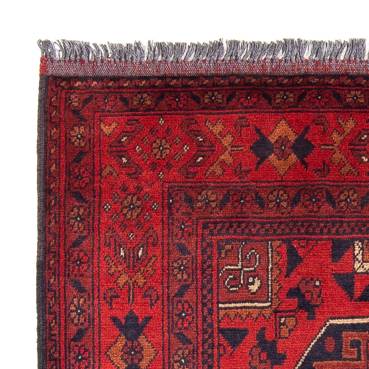 Tapis afghan - Kunduz - 146 x 102 cm - rouge foncé